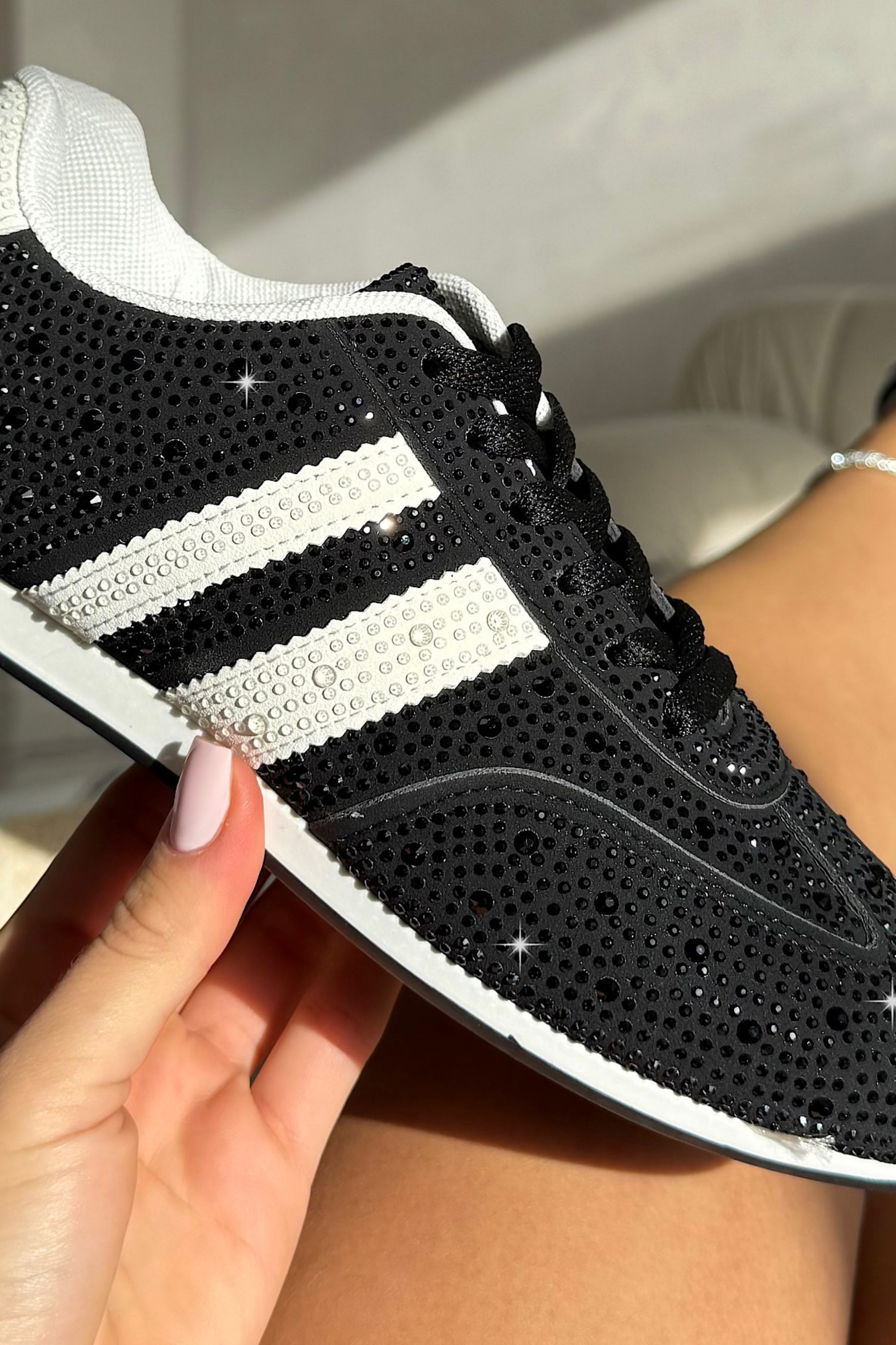 Love Lemonade Crystal Dewdrop Lace-Up Trainers