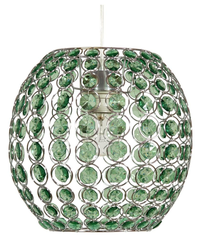 Lampa wisząca chromowana-zielona RICA 1xE27x40W wym: 105x28x28 cm Candellux