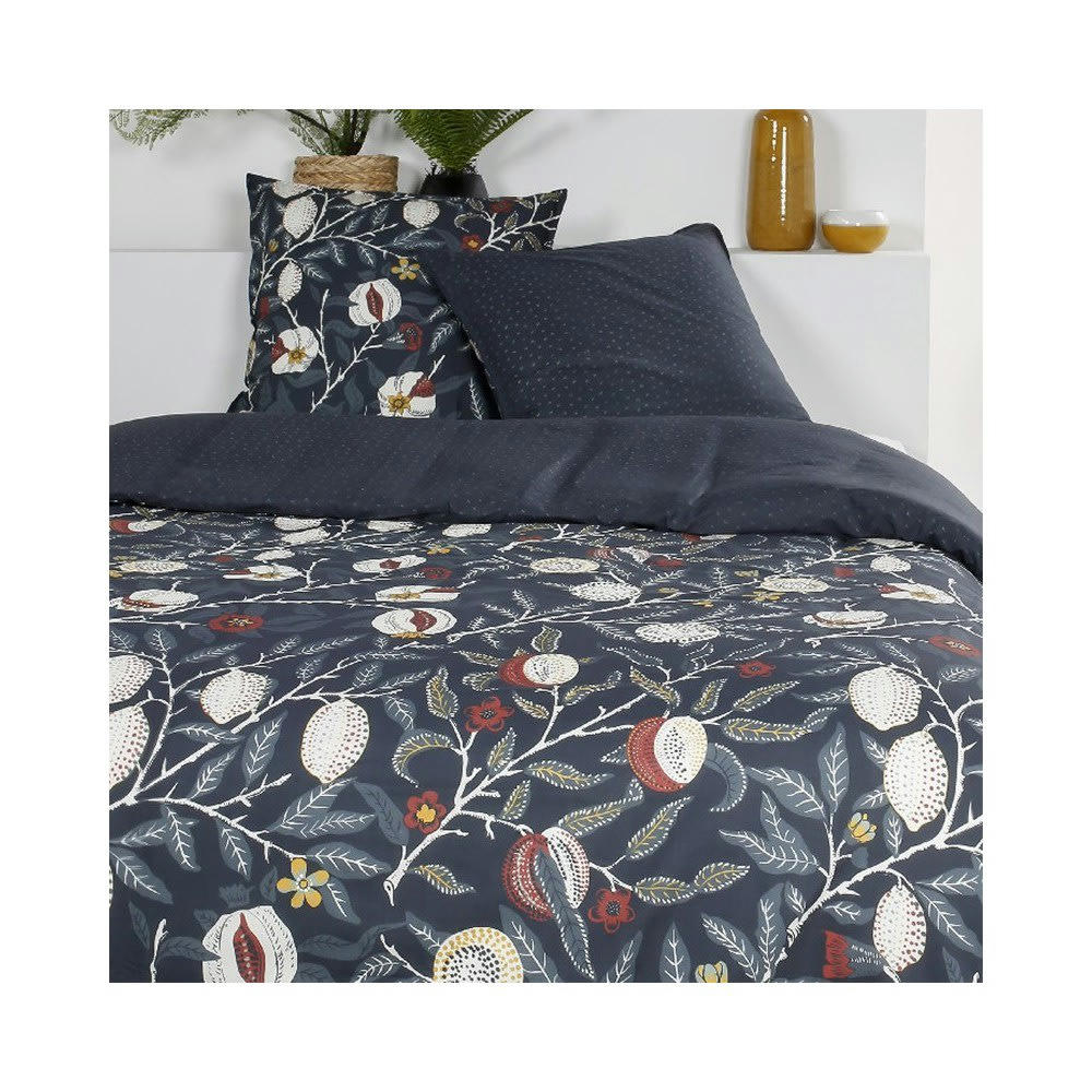 - Parure de couette 100% coton 57 fils imprimée 260x240 2 taies