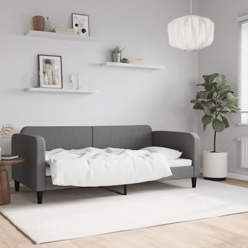 NNEVL Day Bed Dark Grey 90x190 cm Fabric