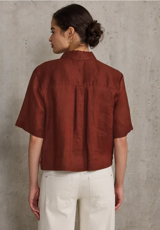 Leinen-Hemdbluse