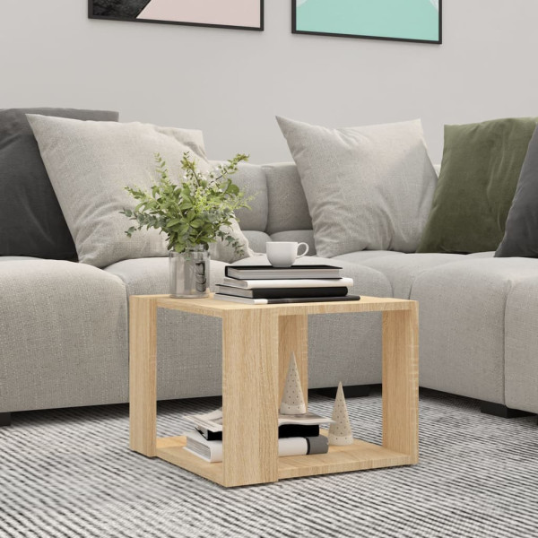 Stolik Kawowy Ława Stół Dąb Sonoma 40x40x30 Półka Do Salonu Do Pokoju