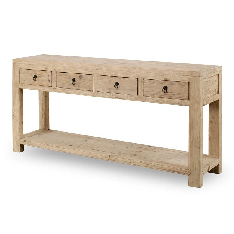70 Long Capri 4 drawers Sideboard Weathered Natural Pinewood Solid Top