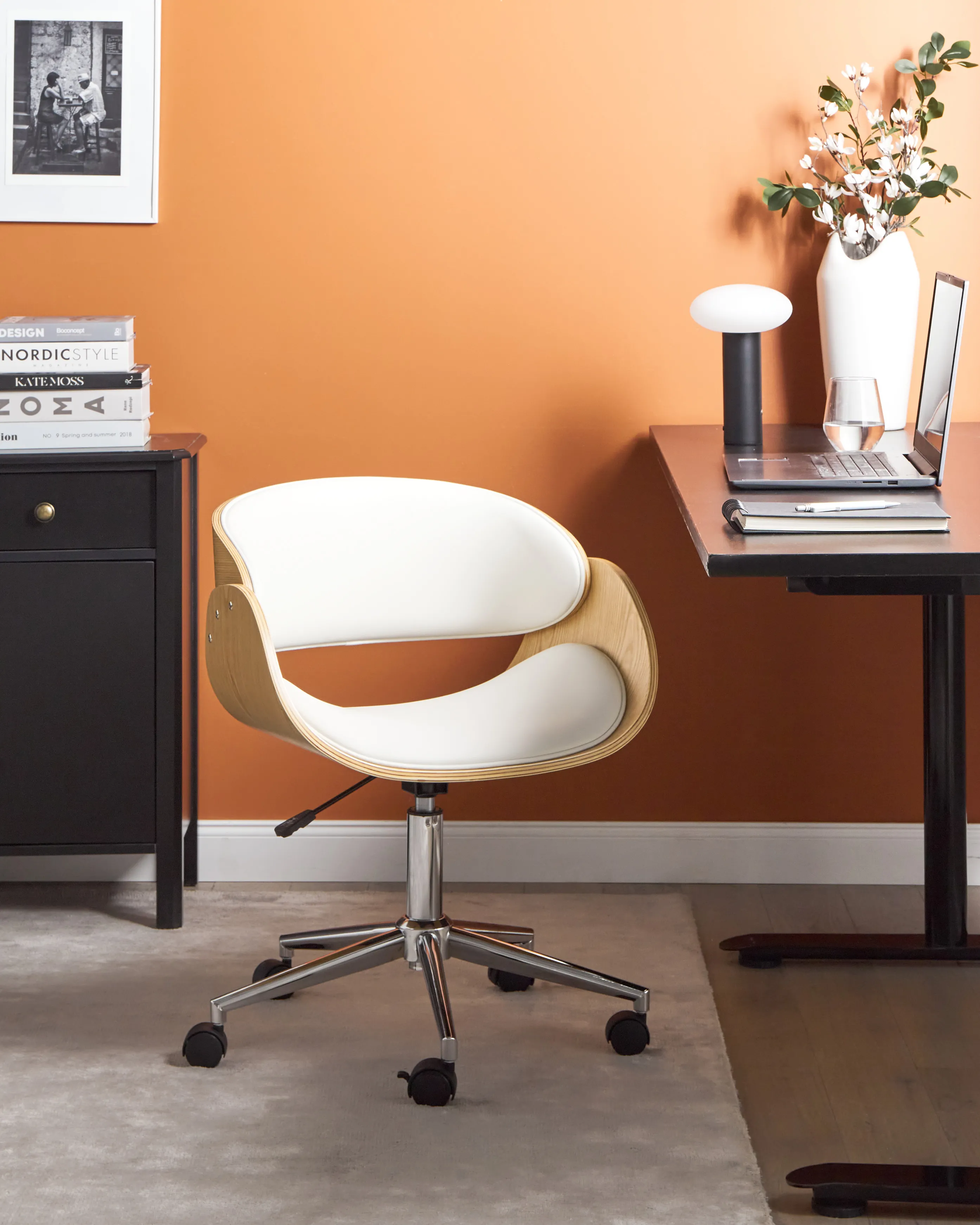 Desk Chair PALATKA Faux Leather White