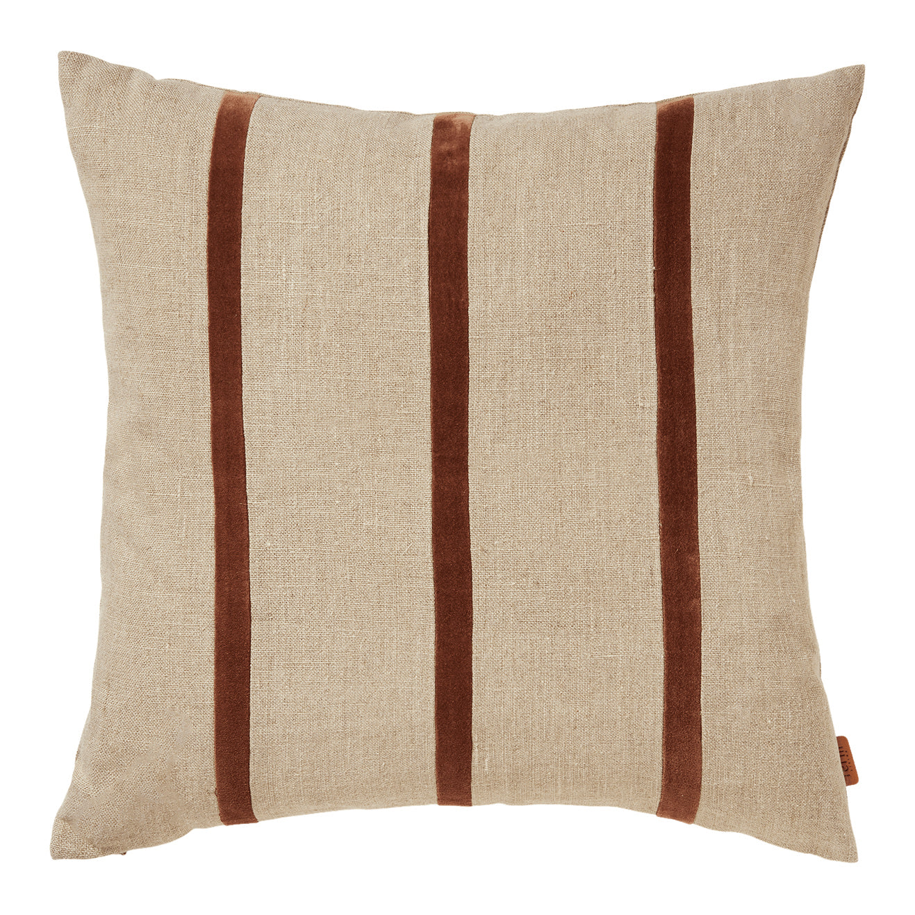 Ferm Living Senti Stripe Sierkussen - Linen / Carob Brown