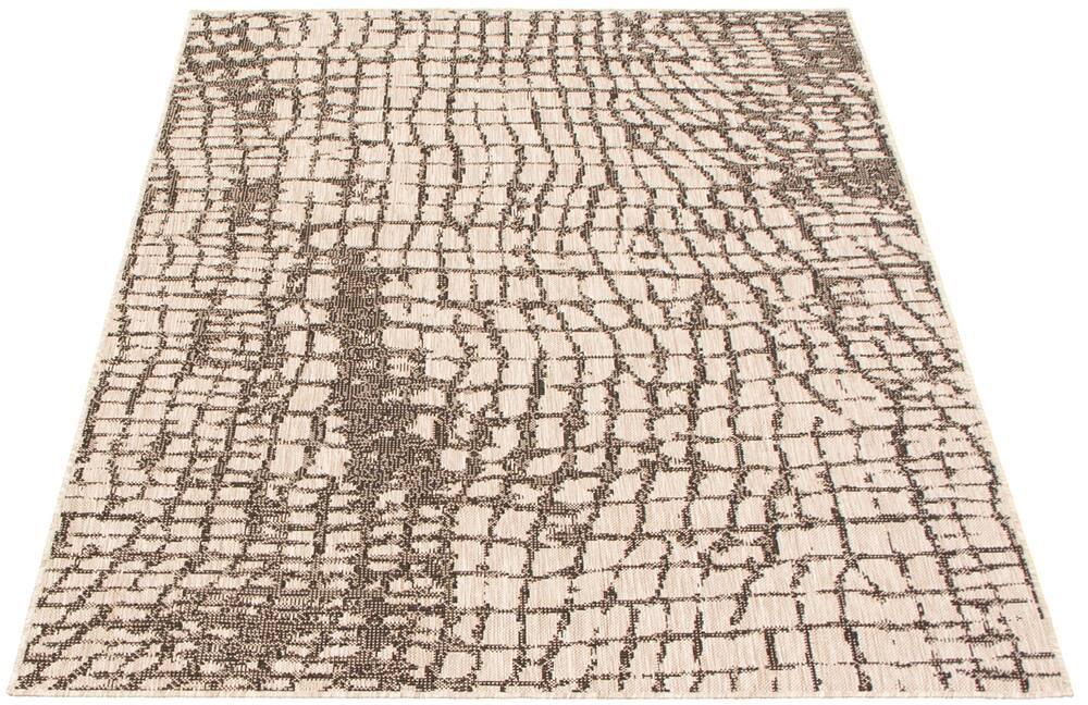 ECARPET Sisal Safari Indoor/Outdoor Area Rug, Silver/Black, Assorted Sizes