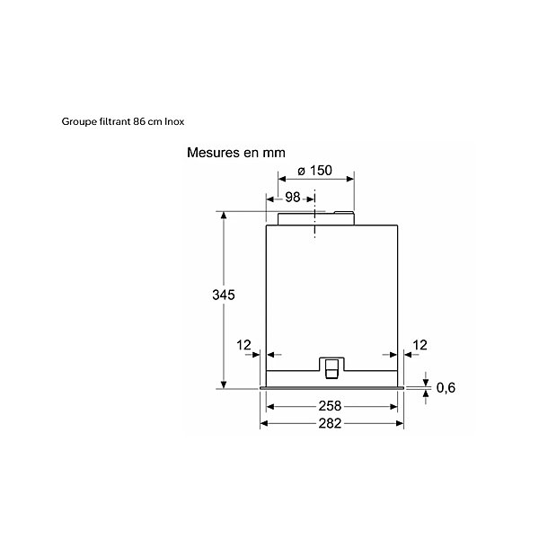 Groupe filtrant 86cm 74.5m3/h inox Siemens LB87NAC50 iq500