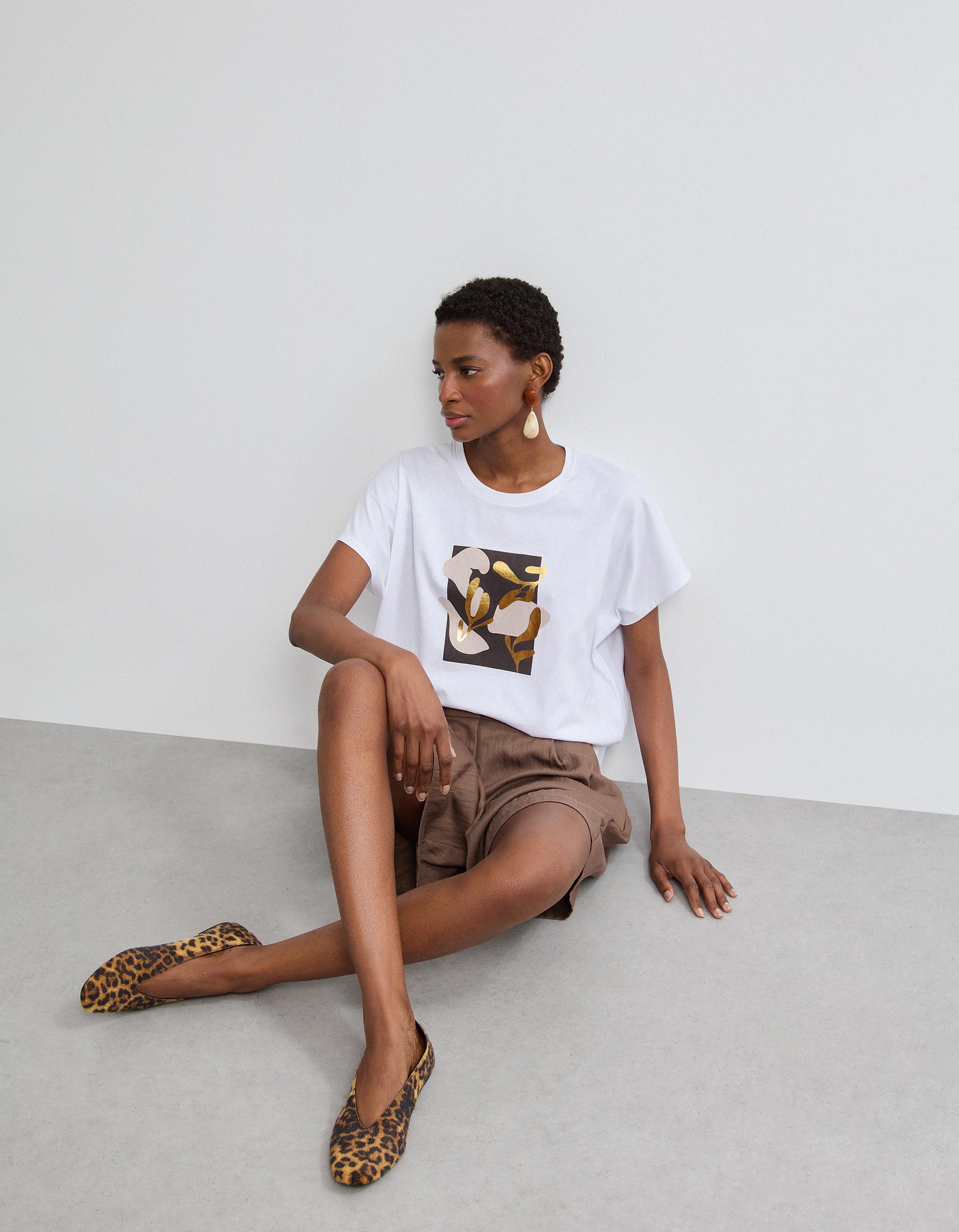 T-shirt Manga Curta, Mulher, Branco