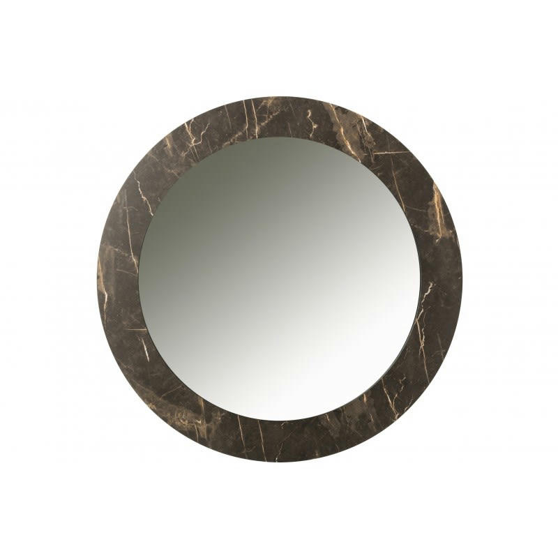 - Miroir imprimé marbre mdf/verre marron foncé D80