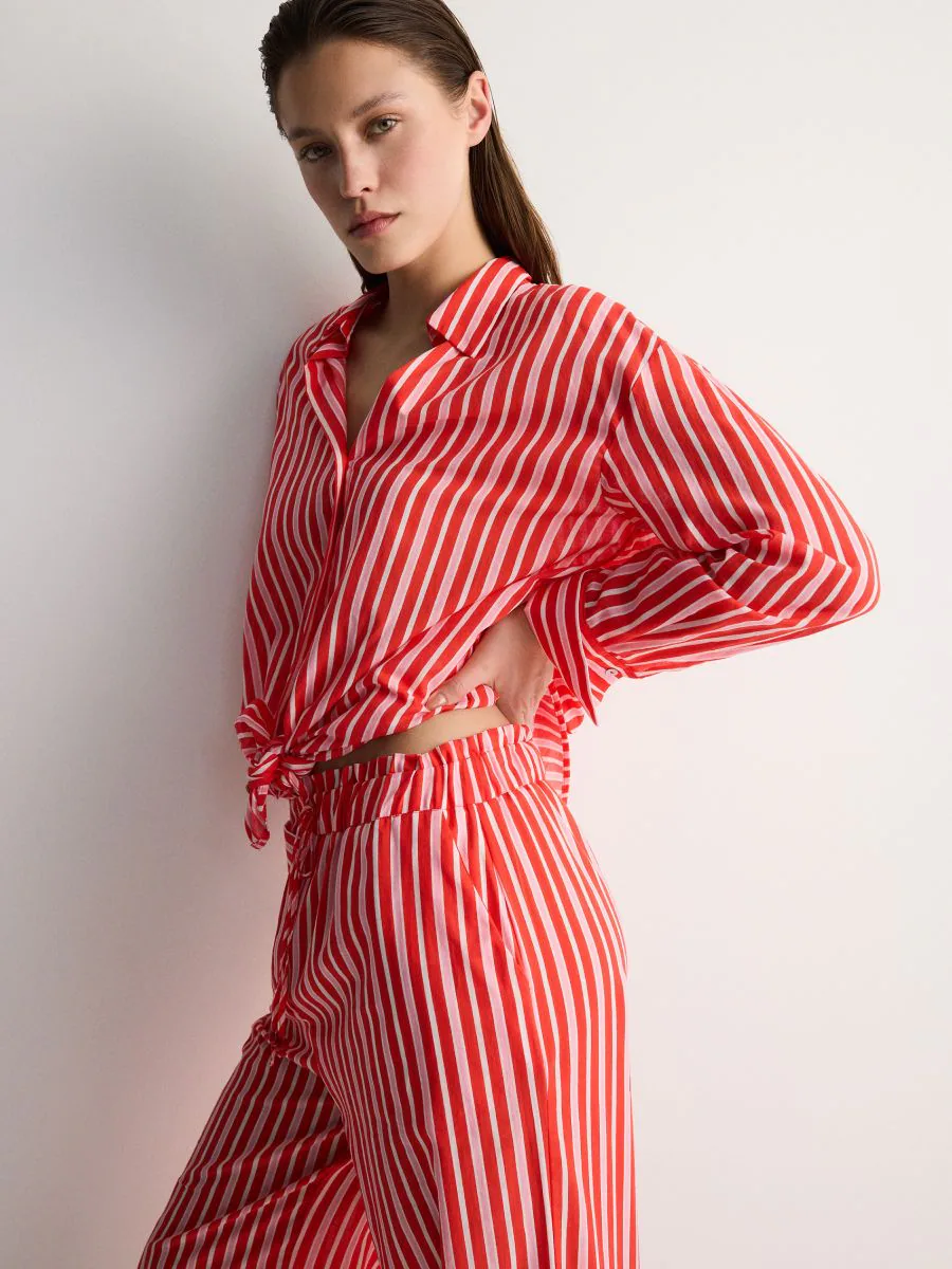 Stripe Cotton Trousers