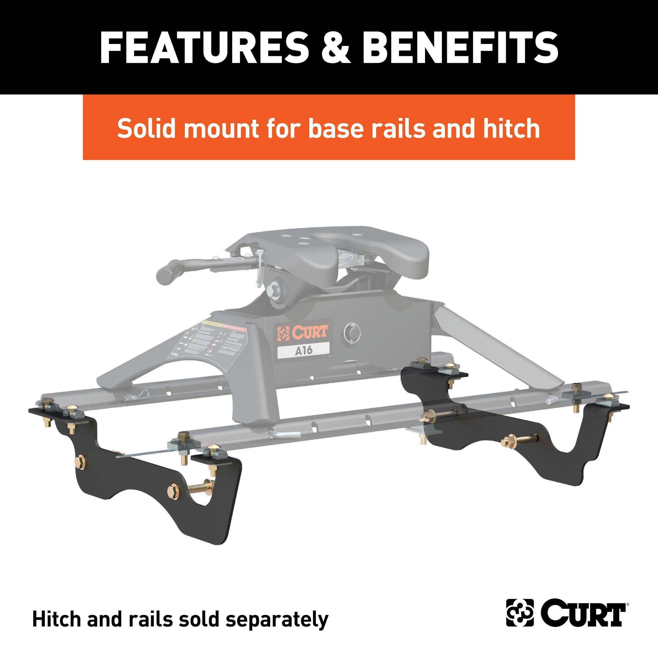 CURT 16431 5th Wheel Installation Brackets, Select Ford F-250, F-350, F-450 Super Duty