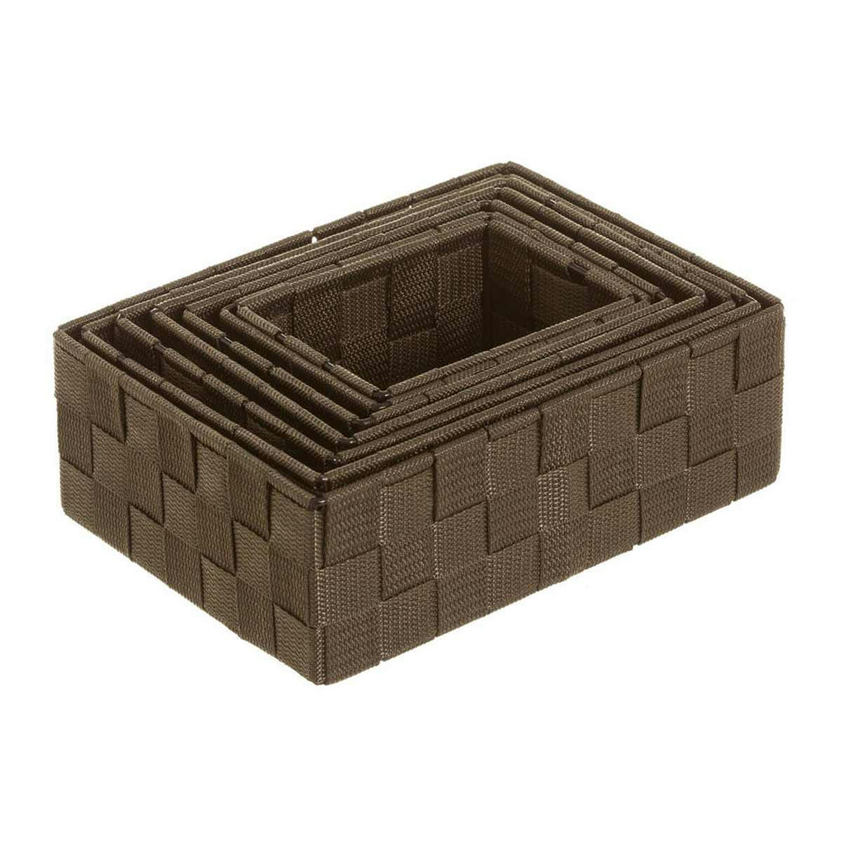 - Set de 7 panières déco marron