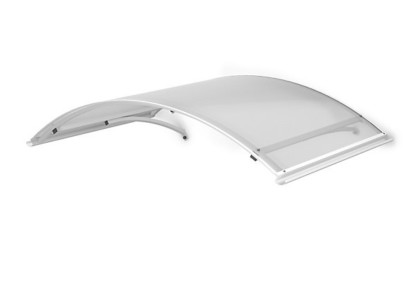 ARCTOM Auvent CA 160x90, couleur blanc RAL9016, plaque incolore