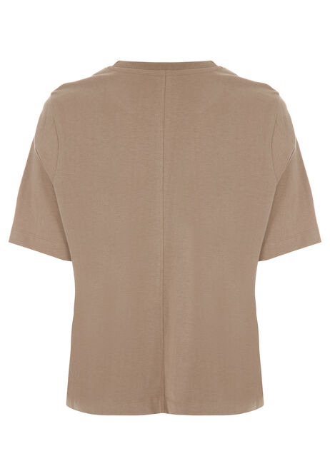 Womens Mocha Heavy Weight Cotton T-Shirt