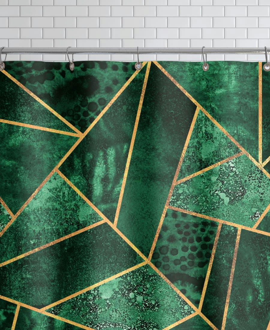 DEEP EMERALD - Rideau de douche en polyester en vert 150x200