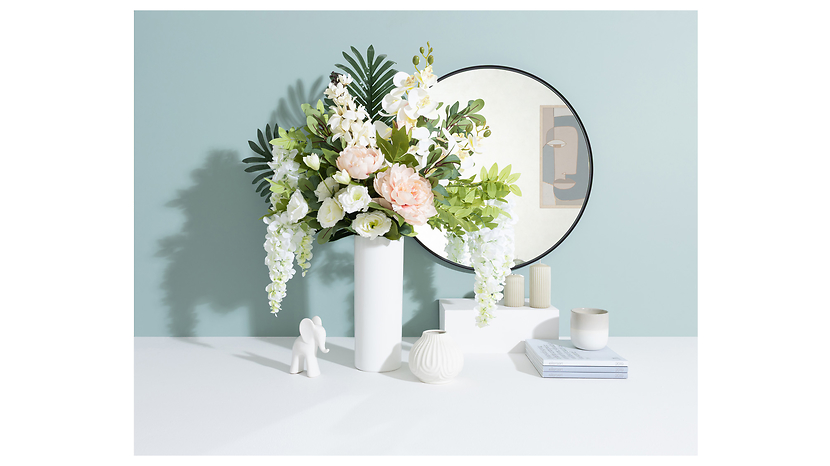Sztuczny kwiat Eustoma 70 cm biała