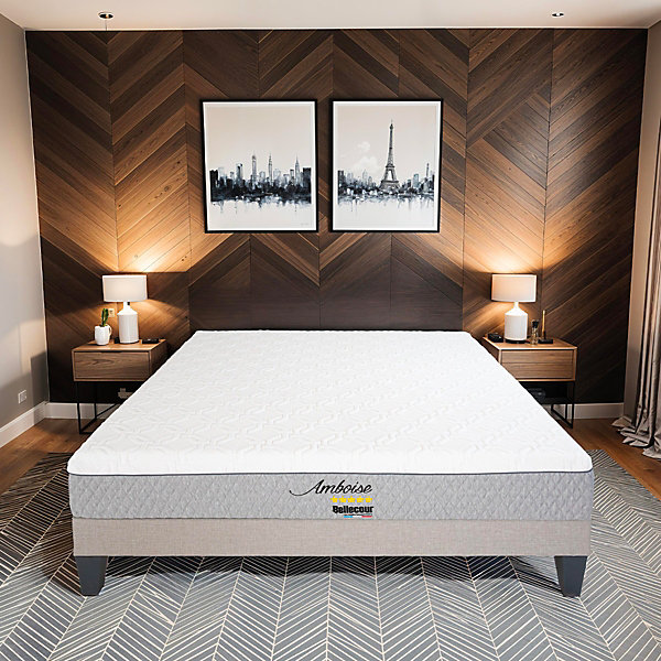 Ensemble Amboise 160x200 cm Matelas Mousse   Sommier Bois