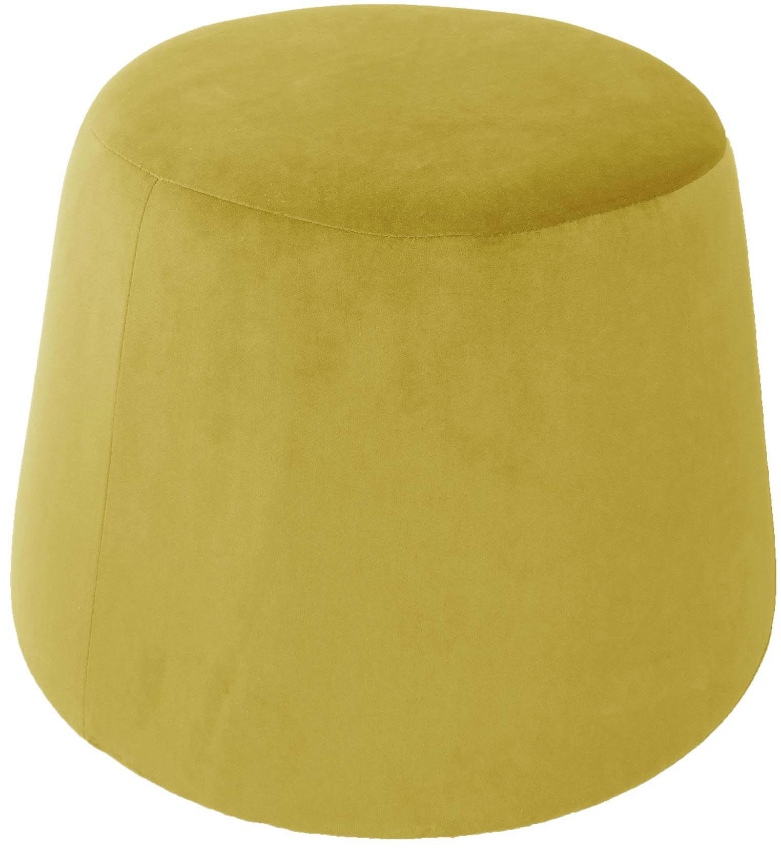 - Pouf en velours dome jaune