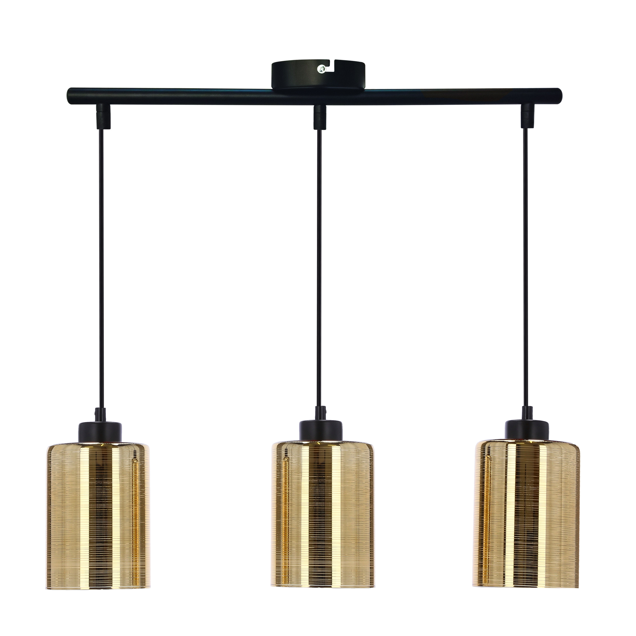Lampa wisząca Cox złote klosze czarno-złota 3xE27x60W IP20 Candellux