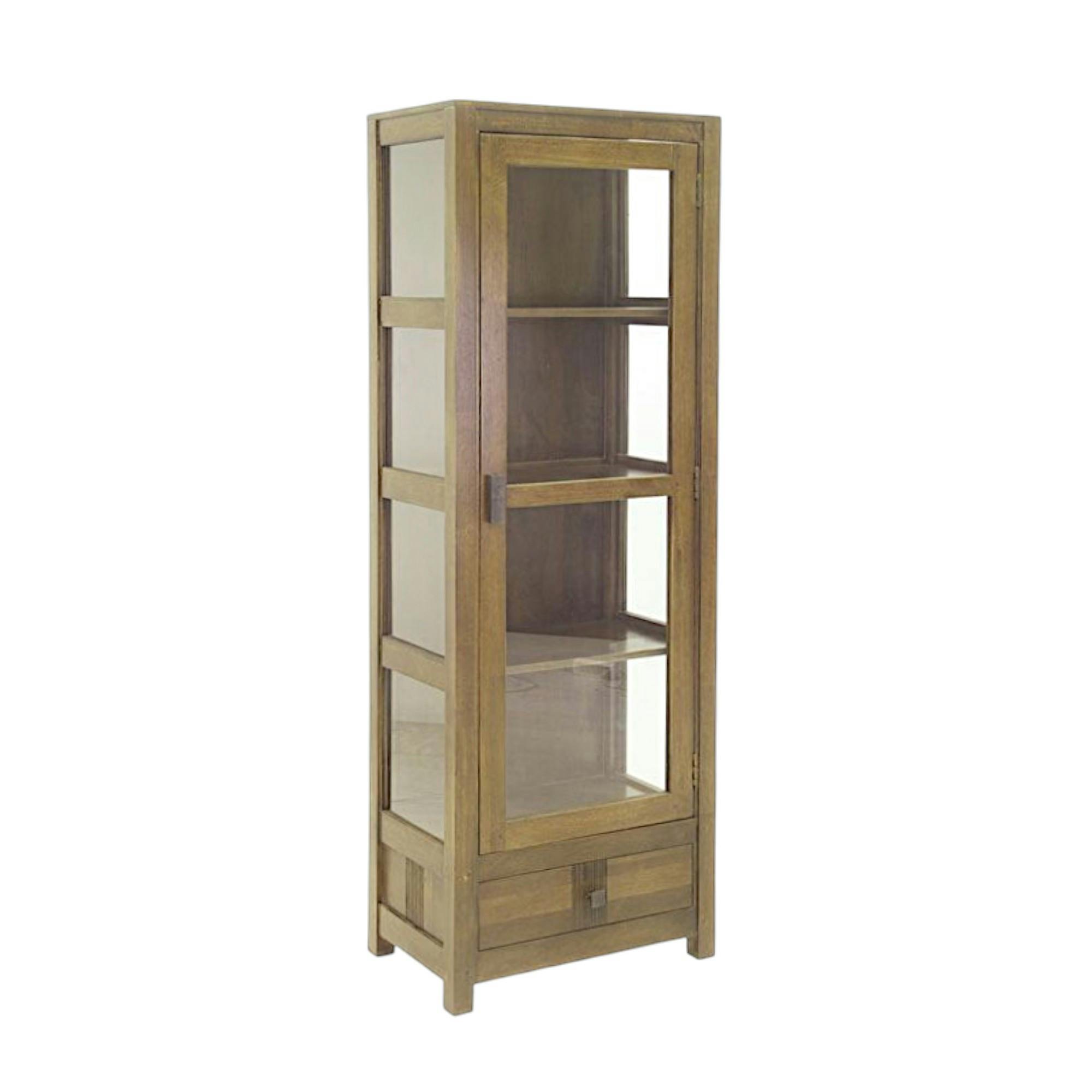 Vitrine bibliothèque hévéa massif 60x170cm GALA