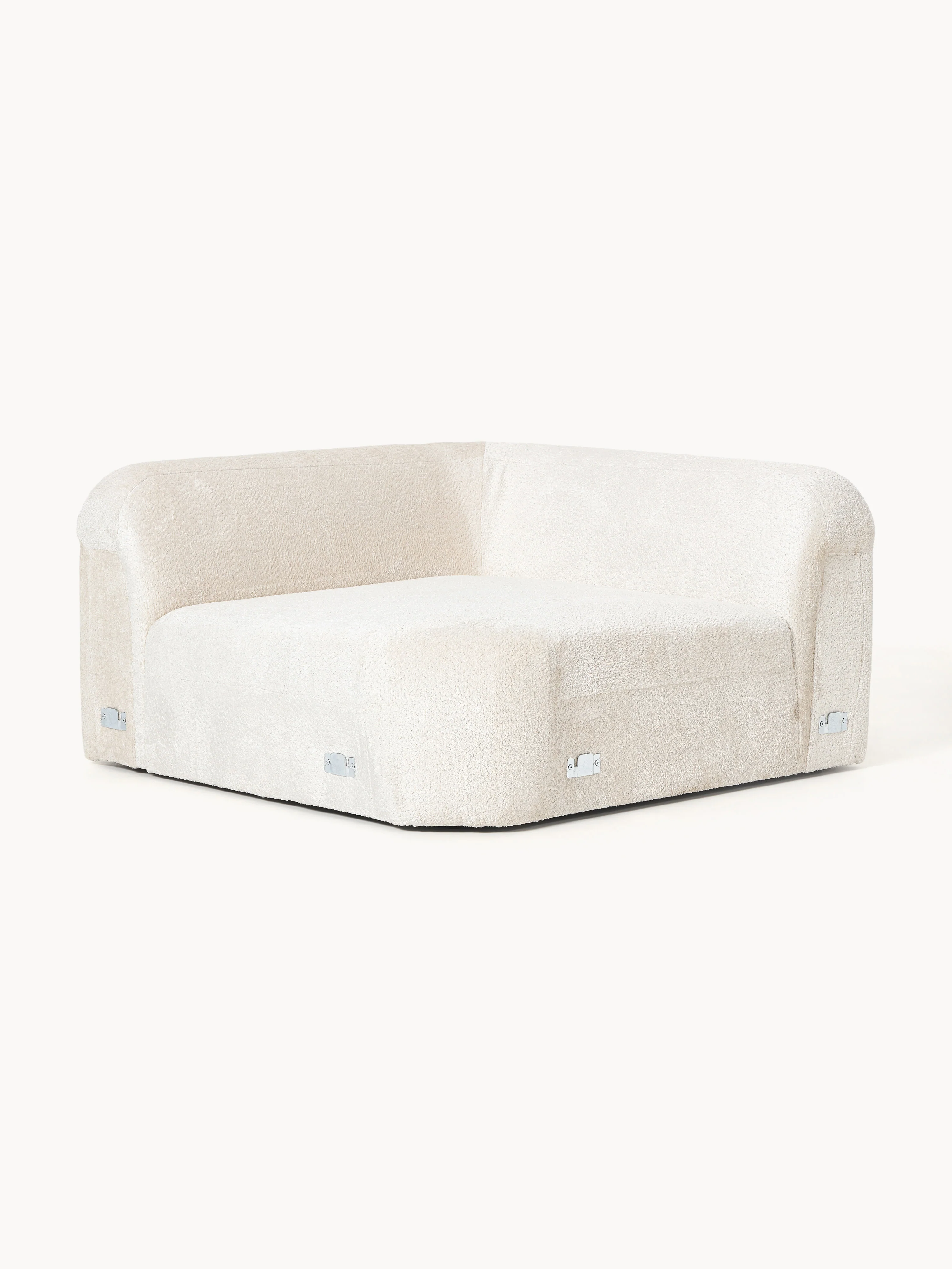 Abgerundetes Eckmodul Wolke aus Teddy-Bouclé