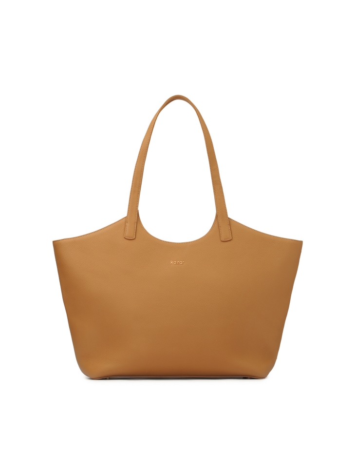 Light brown tote bag with shoulder handles
