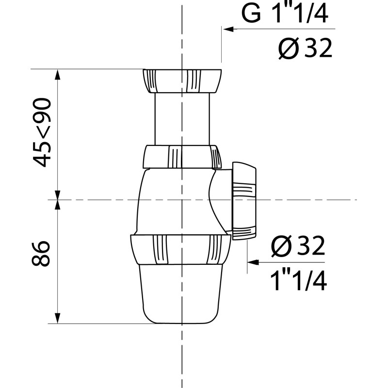 Siphon de lavabo Ø 32 mm WIRQUIN