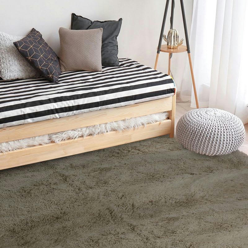 NEO - Tapis lavable à base fine et souple extra doux taupe 160x230