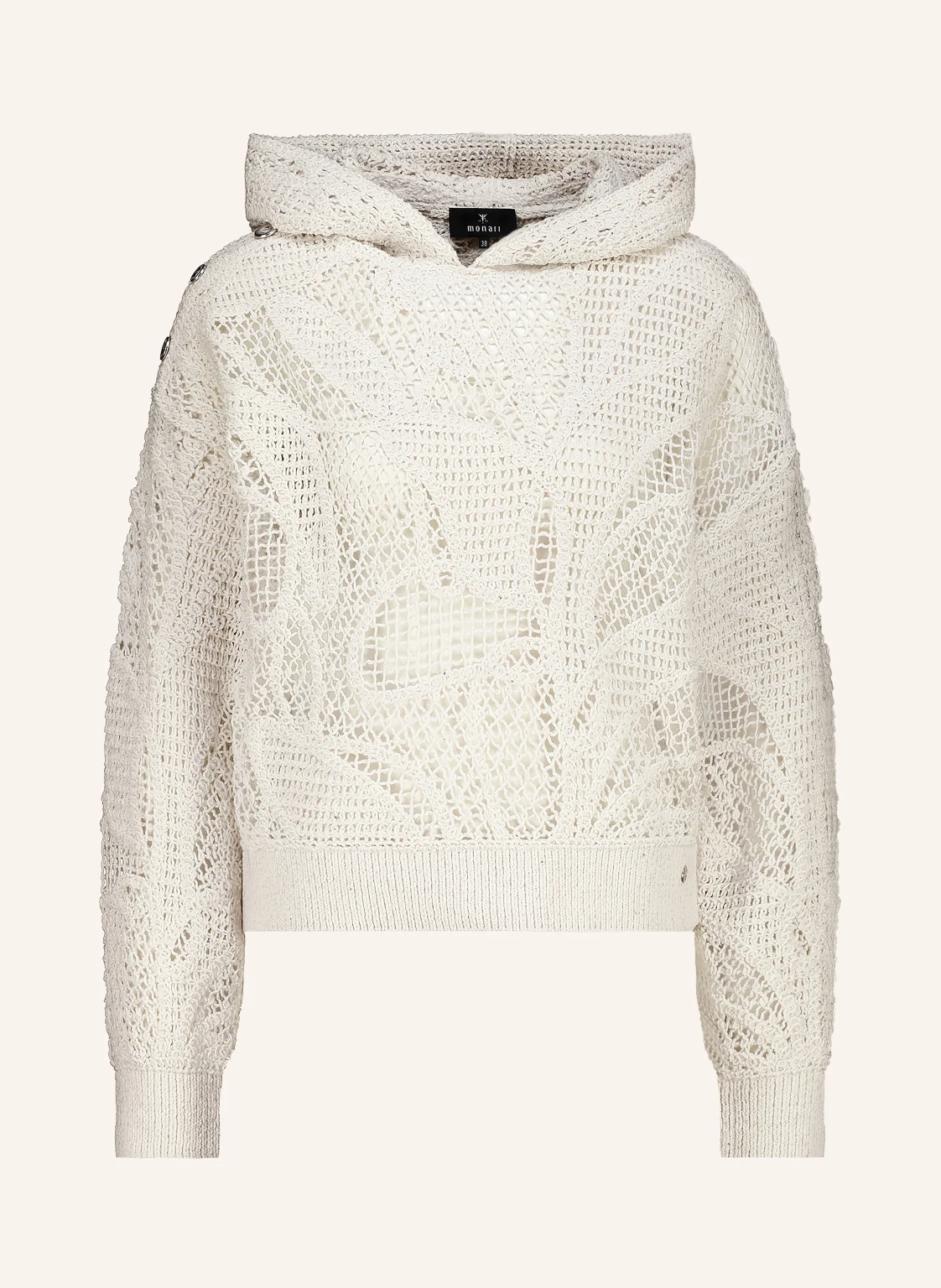 monari Strick-Hoodie mit Glitzergarn und Pailletten