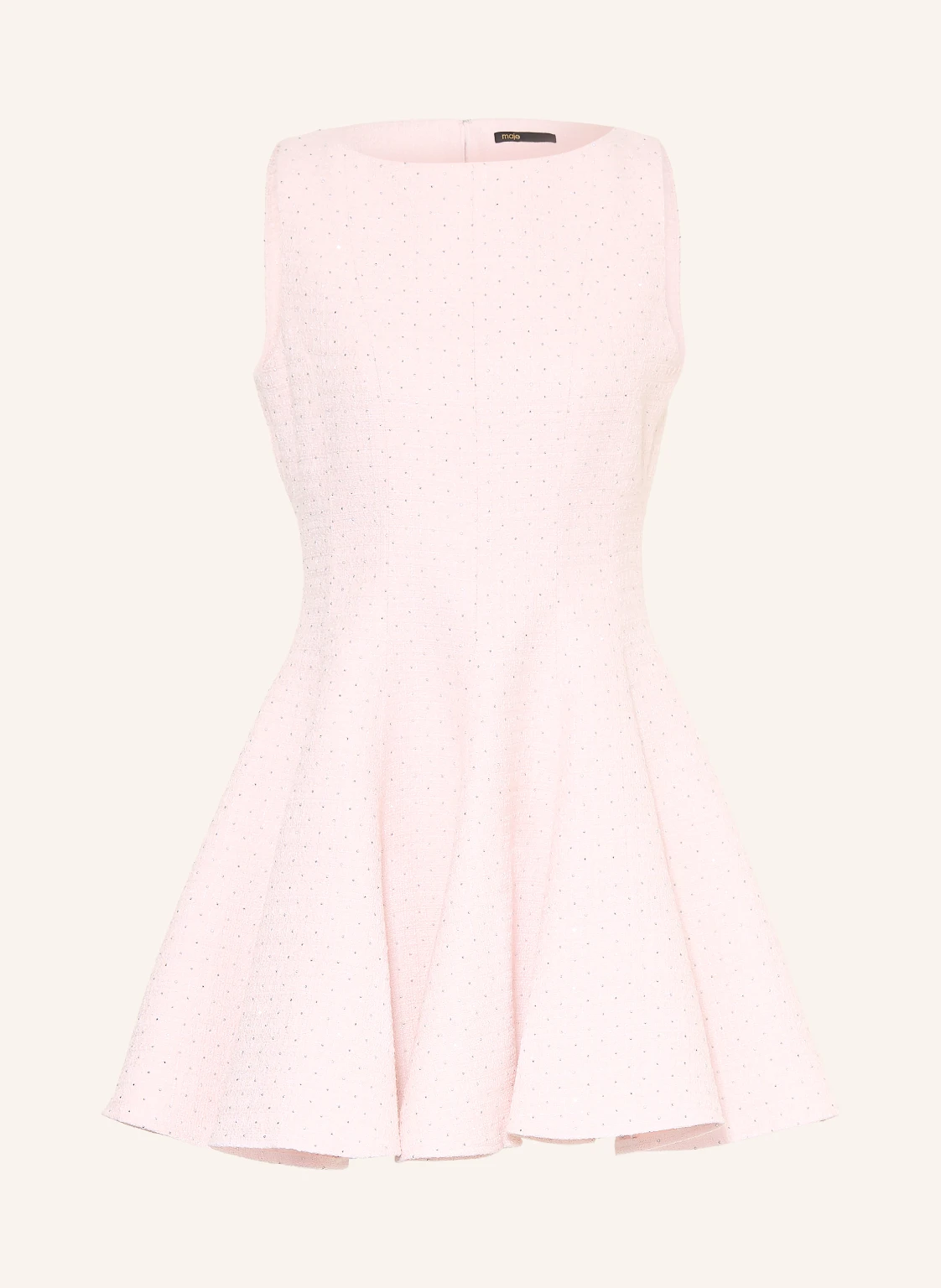 maje Bouclé-Kleid mit Schmucksteinen und Glitzergarn