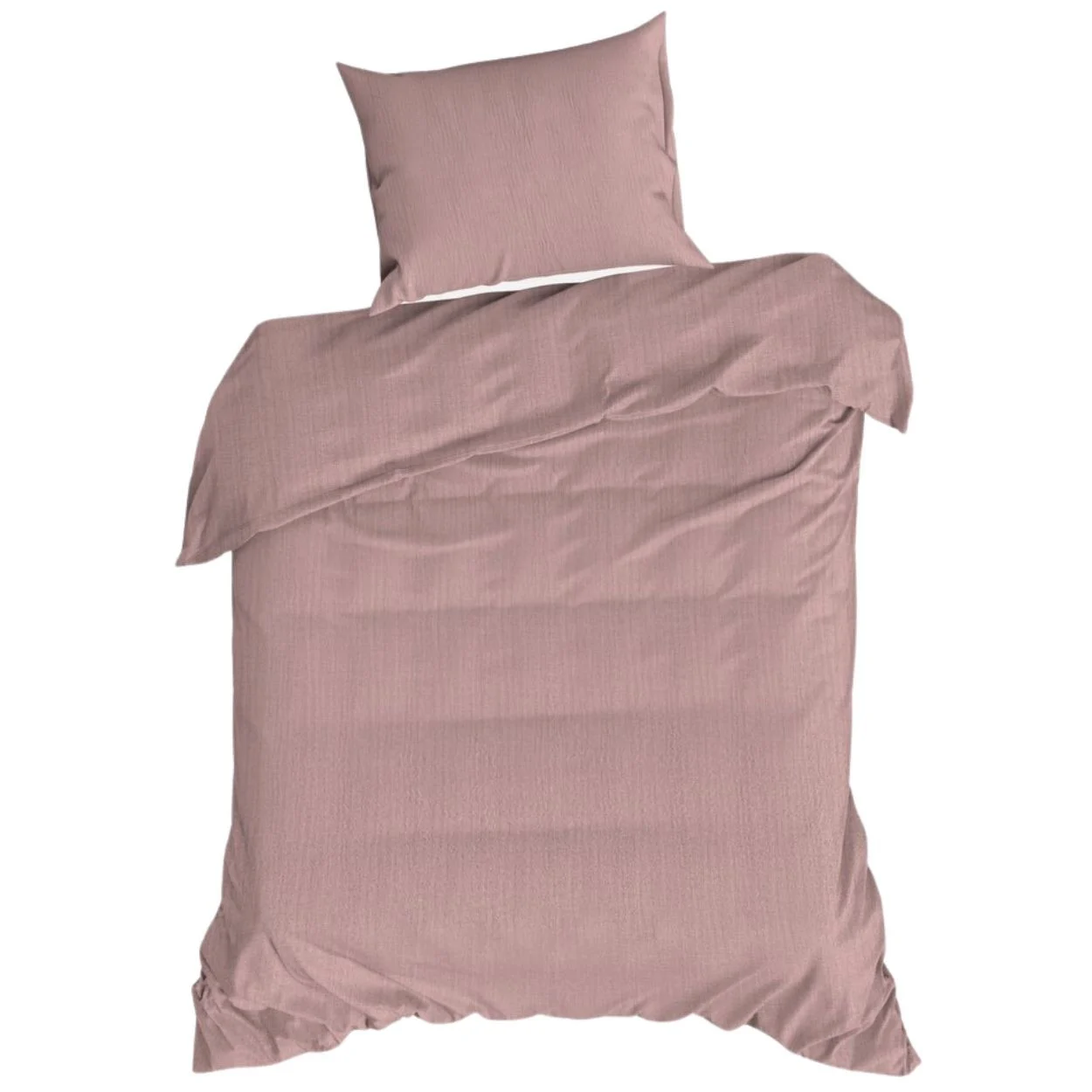 Komplet pościeli muślinowej 100% bawełna jasny róż 140x200 poszewka 70x80