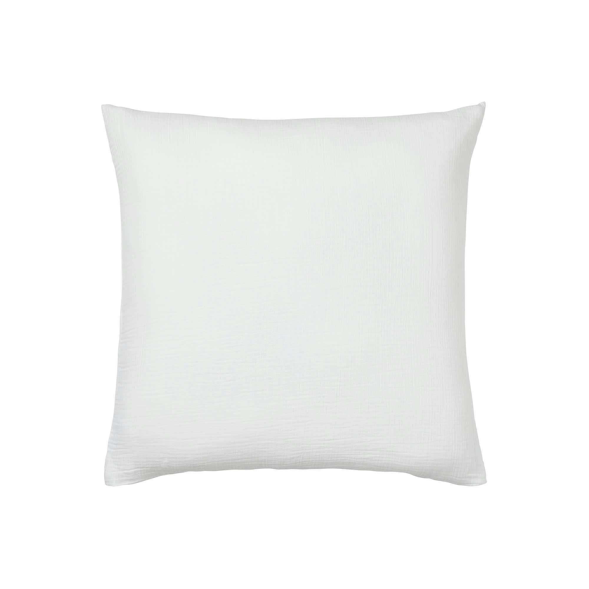 TENDRESSE - Taie d'oreiller unie en coton blanc 65x65