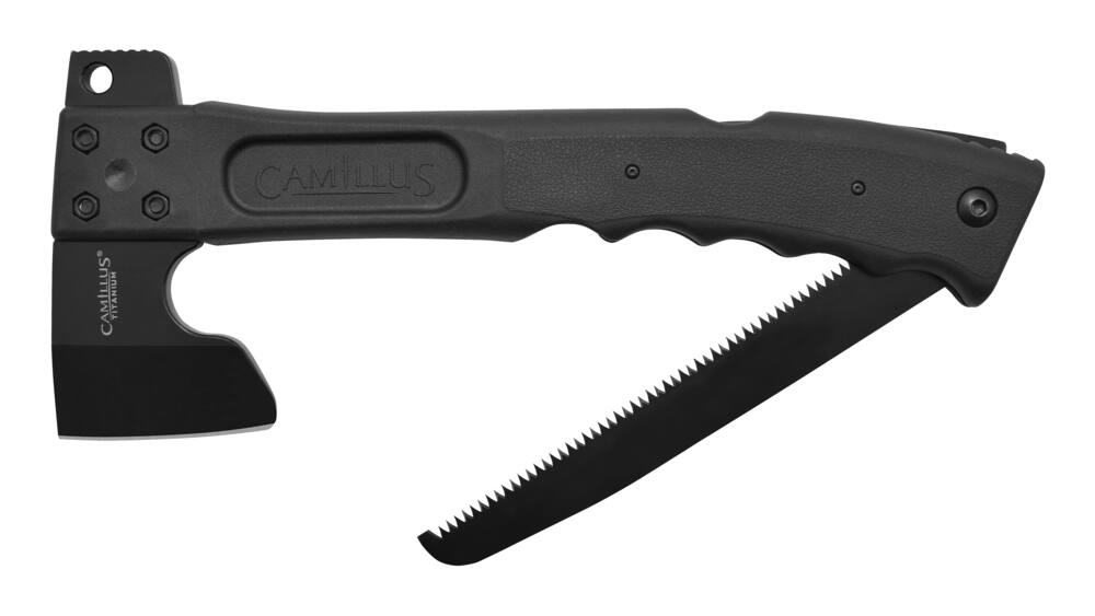 Camillus Camtrax Titanium Stainless Steel 3-in-1 Hatchet w/ Sheath,12-in