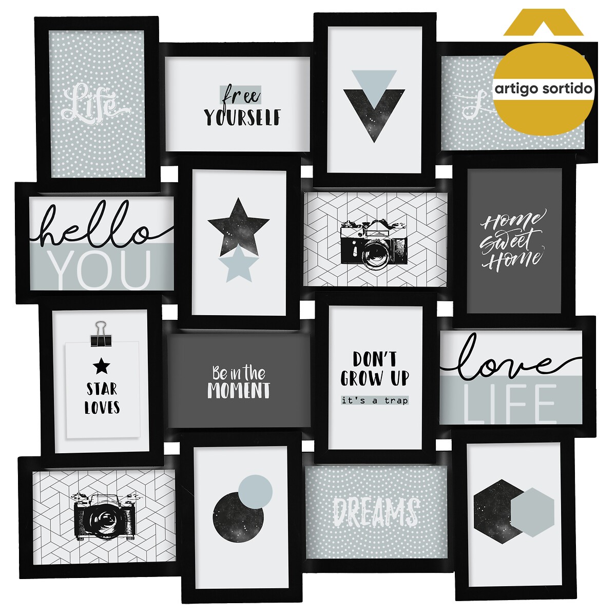 Multimoldura para 16 fotos
