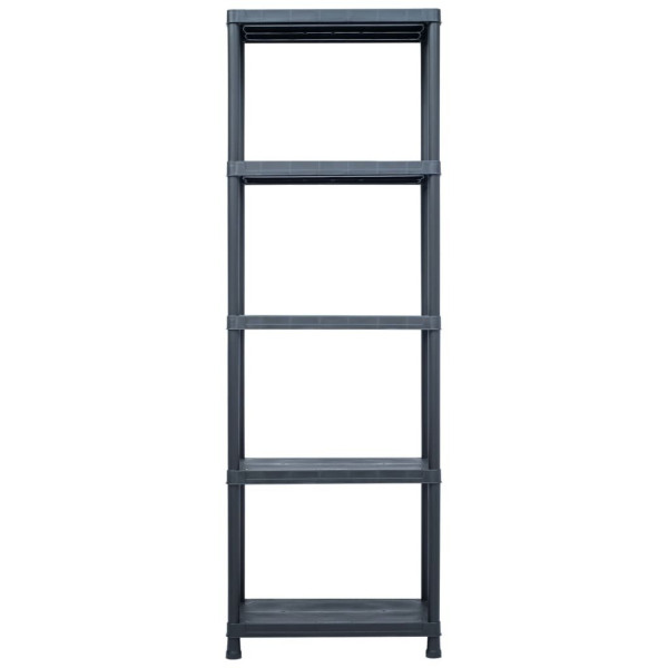 Regał magazynowy, czarny, 125 kg, 60x30x180 cm, plastikowy