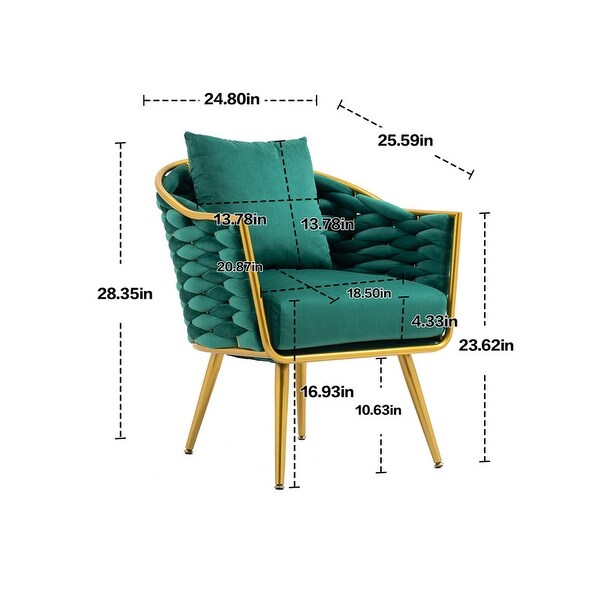 Modern Glam Velvet Upholstered Tufted Accent Chair Set of 2 with Metal Legs