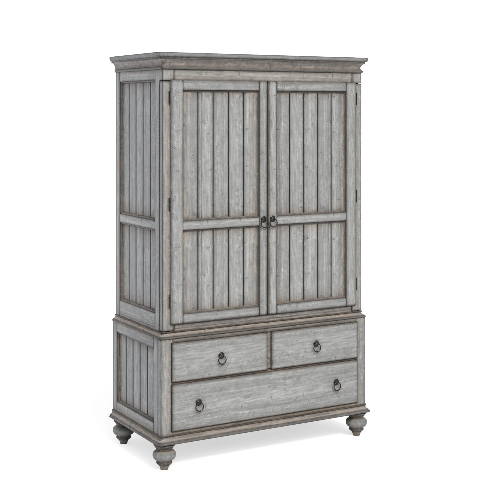 Plymouth Gray Wood Armoire by Flexsteel - 50 x 81 x 24