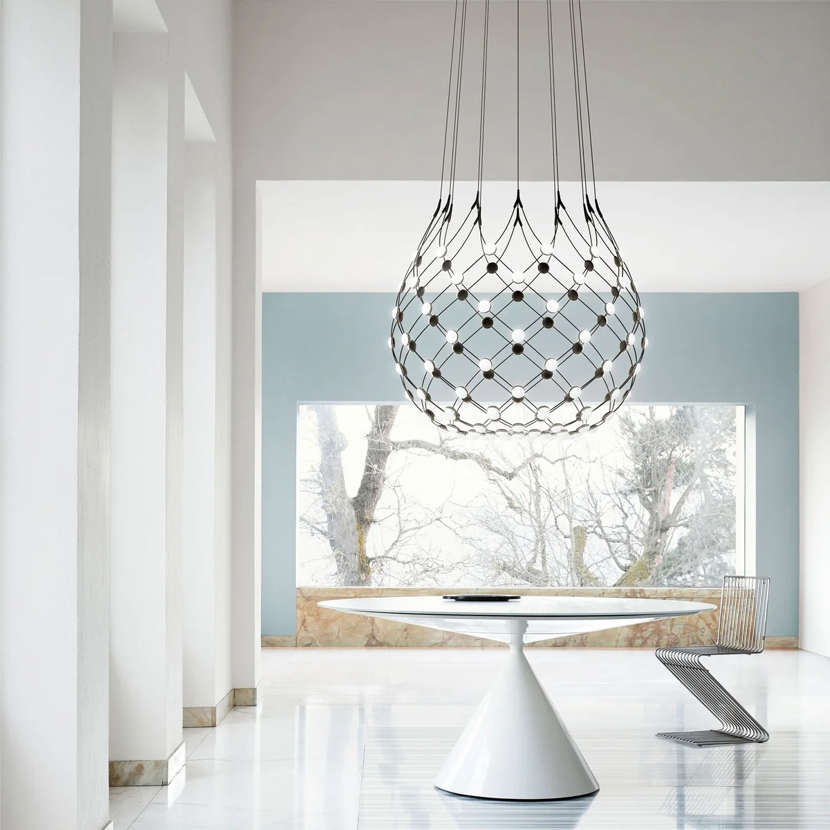 Luceplan - Mesh Pendelleuchte Ø 55 cm Komplett, Kabellänge 100 cm
