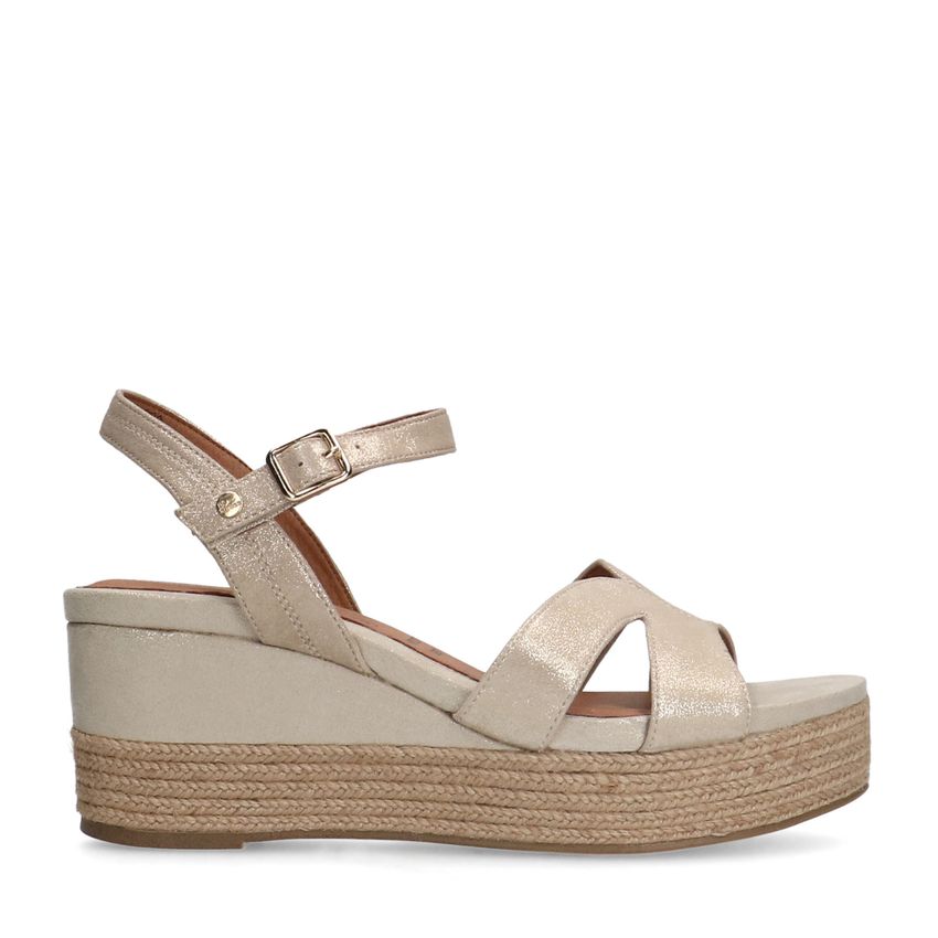 No Stress Gouden leren sleehakken