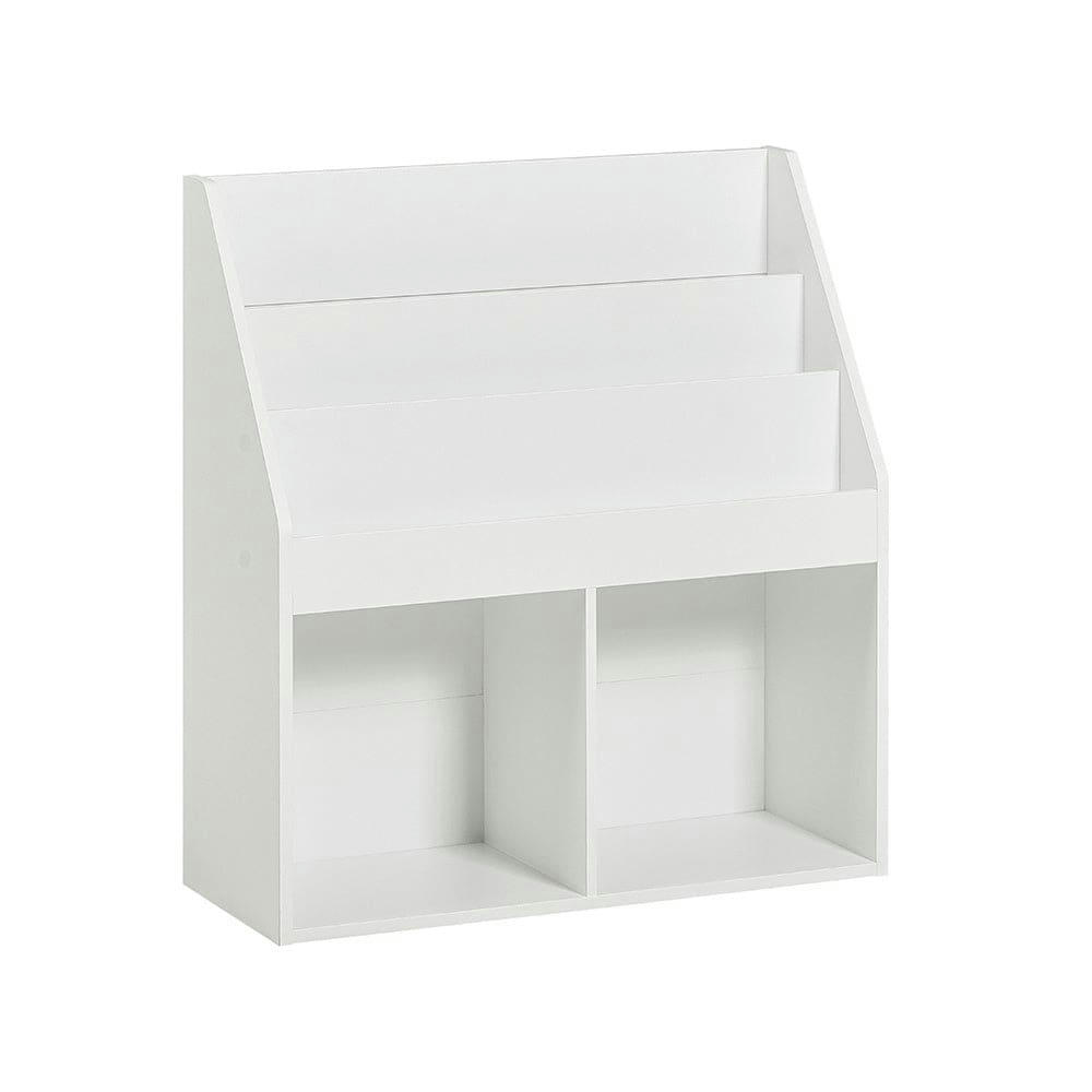 - Bibliothèque pour enfants 2 cubes effet bois blanc