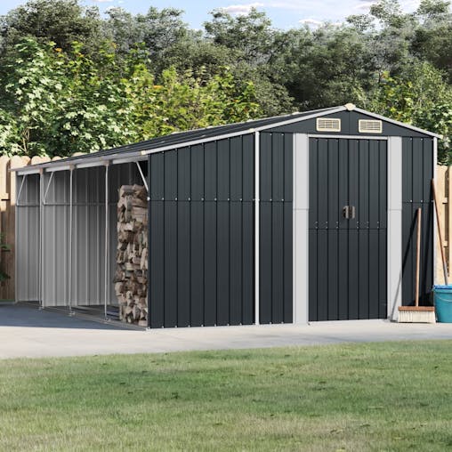 NNEVL Garden Shed Anthracite 277x365.5x179 cm Galvanised Steel