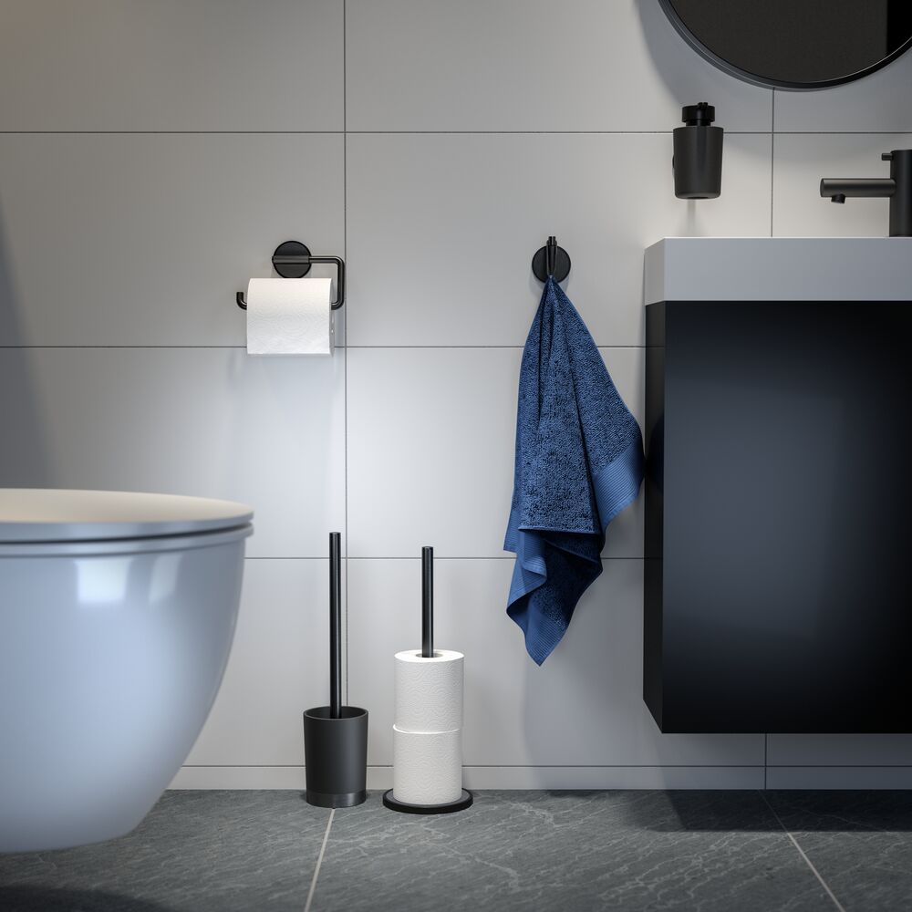 Tiger Tune Toiletrolhouder zonder Klep - Zwart Metaal Geborsteld / Zwa