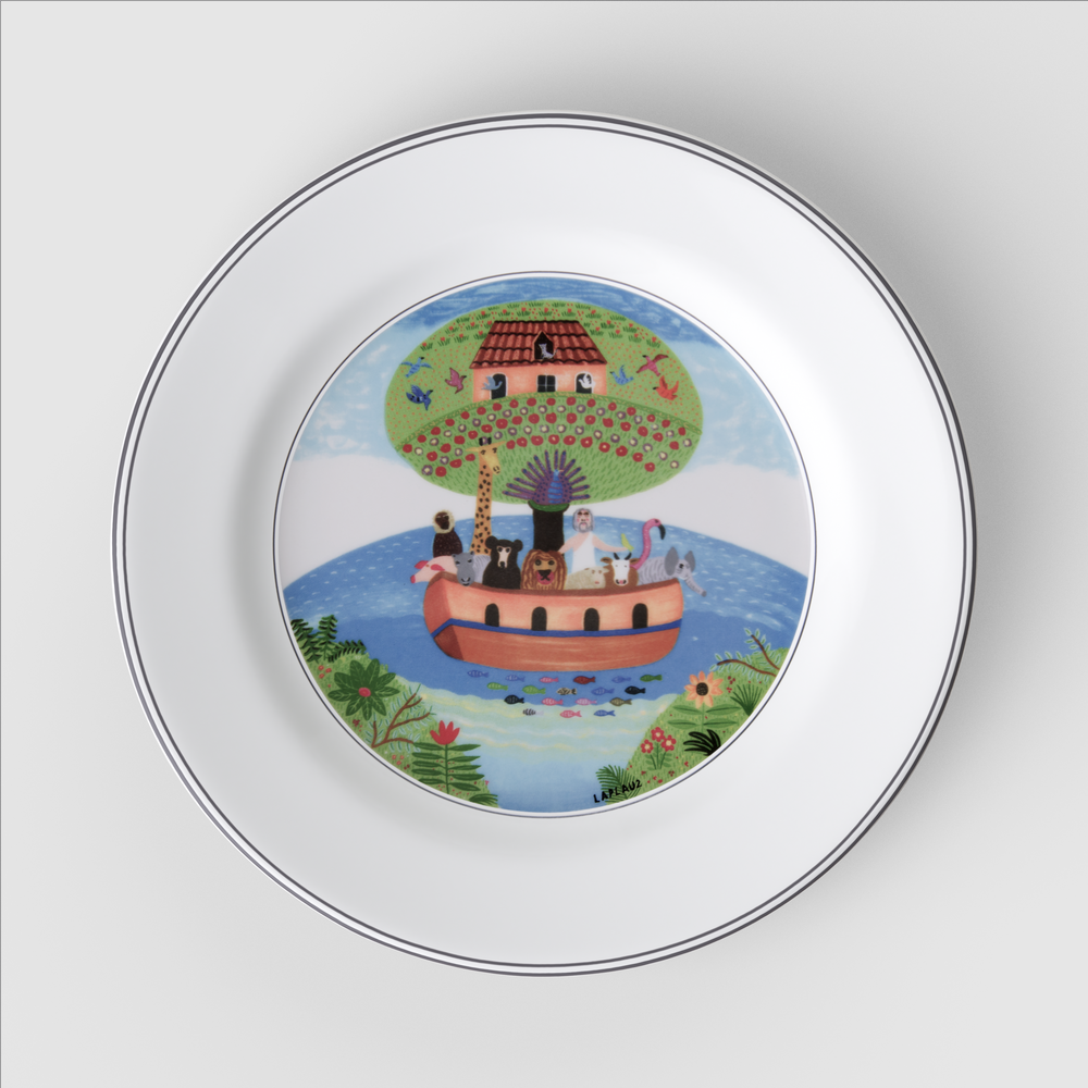 Design Naif Salad/ Dessert Plate - Multi-colored, 8.3'', Premium Porcelain