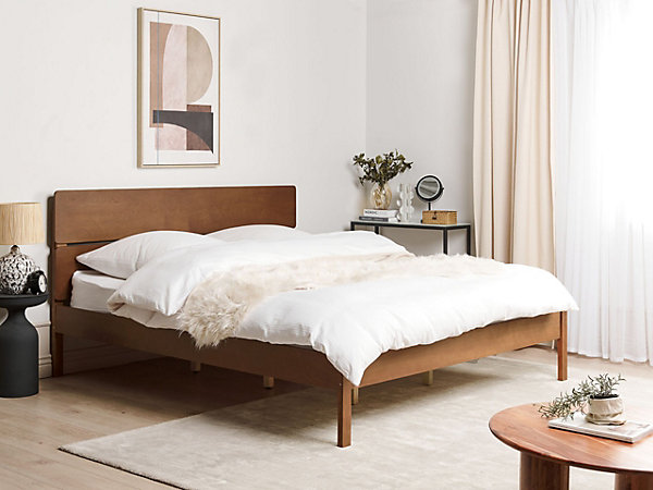Lit avec sommier Bois BOISSET 180 x 200 cm Marron foncé