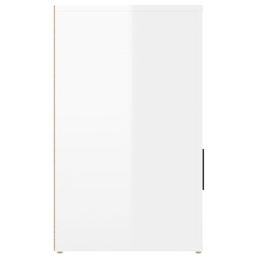 NNEVL Bedside Cabinet High Gloss White 50x36x60 cm Engineered Wood