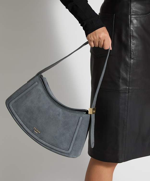 Dependent Grey - Suede Sculptural Shoulder Bag