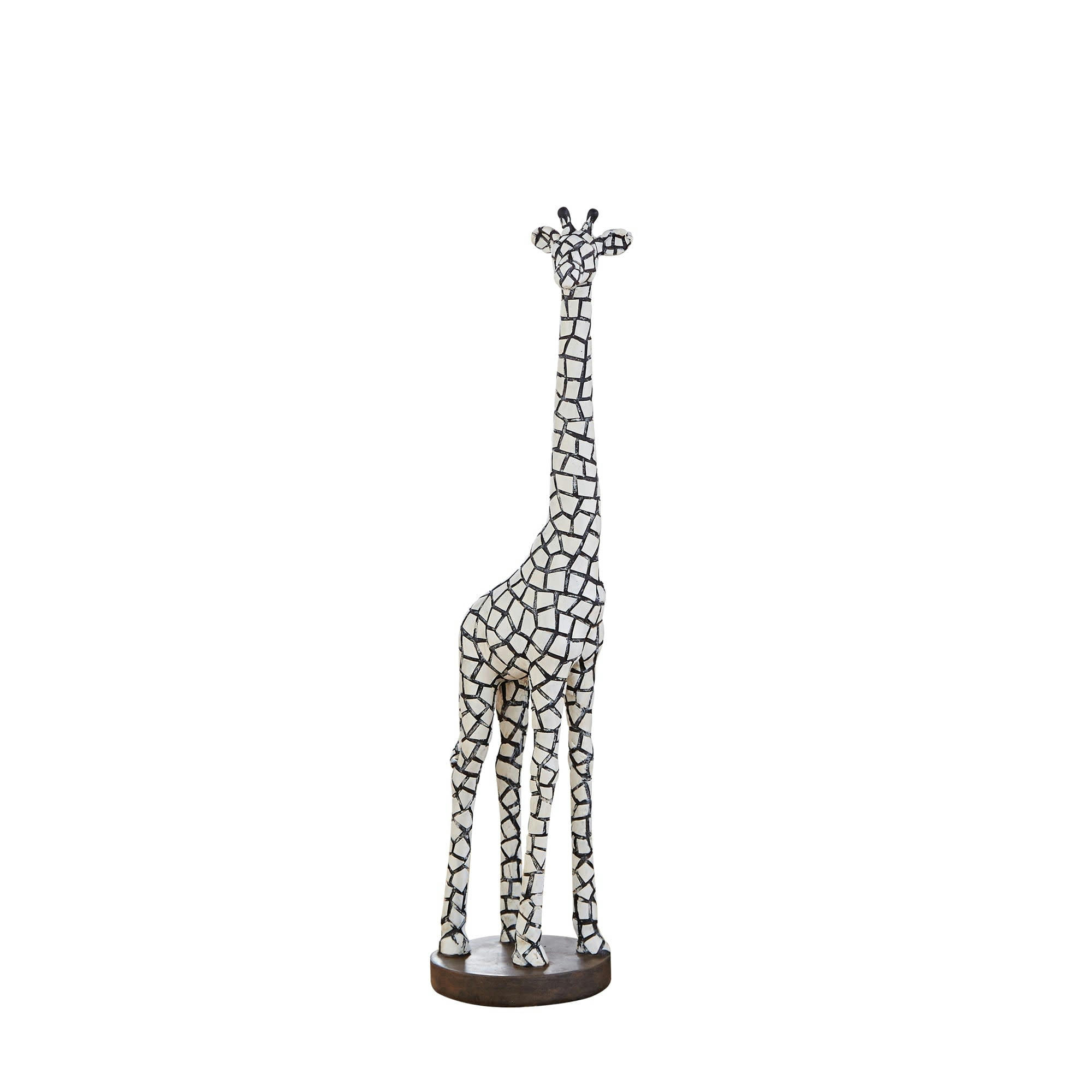 PARDA - Statuette girafe en résine blanc