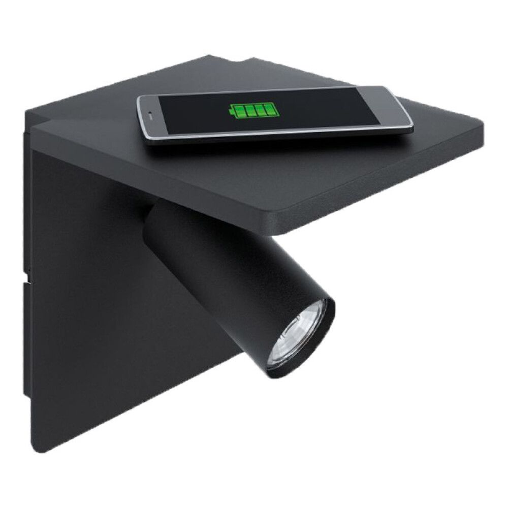VEGGLAMPE EGLO CIGLIE LADER SVART