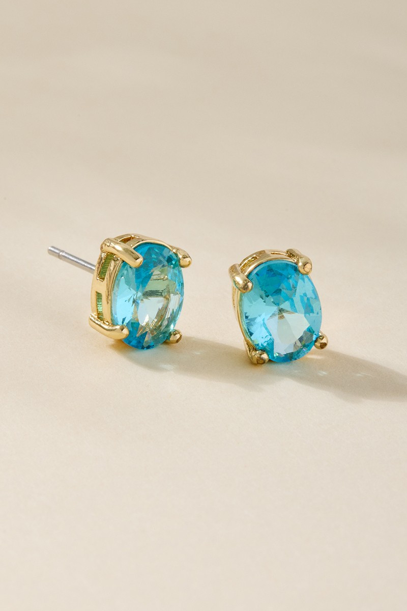 Mona Blue CZ Stud Earring Gift Box