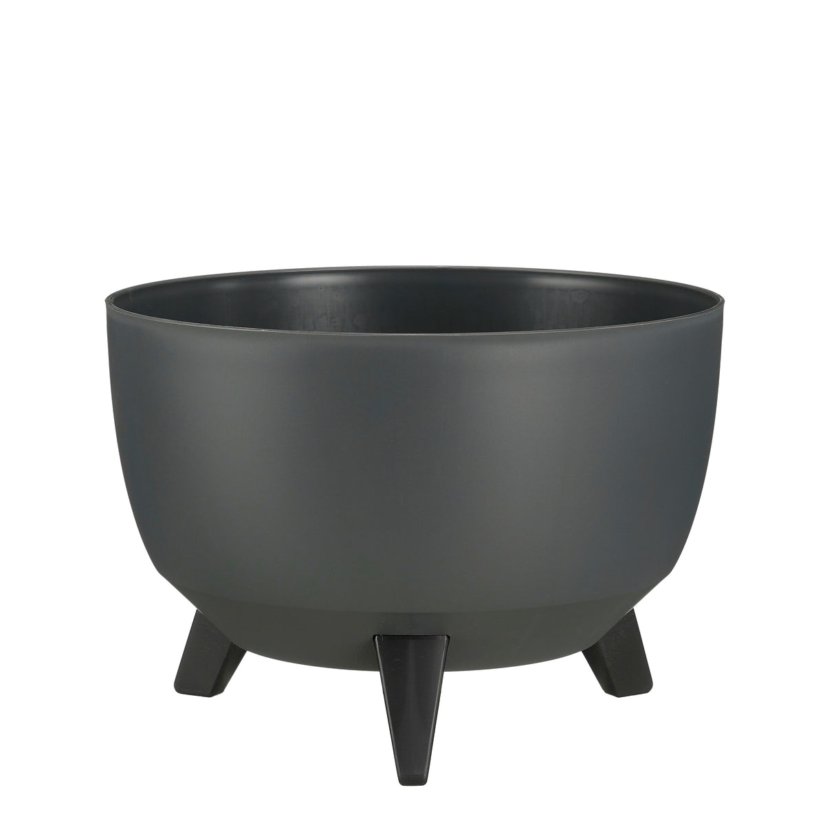 Mica Decorations Doppio Plantenbak op Poten - 18,5 x Ø33 cm - Plantenbakken voor Buiten - Bloembakken voor Balkon - Gerecycled Plastic - Antraciet